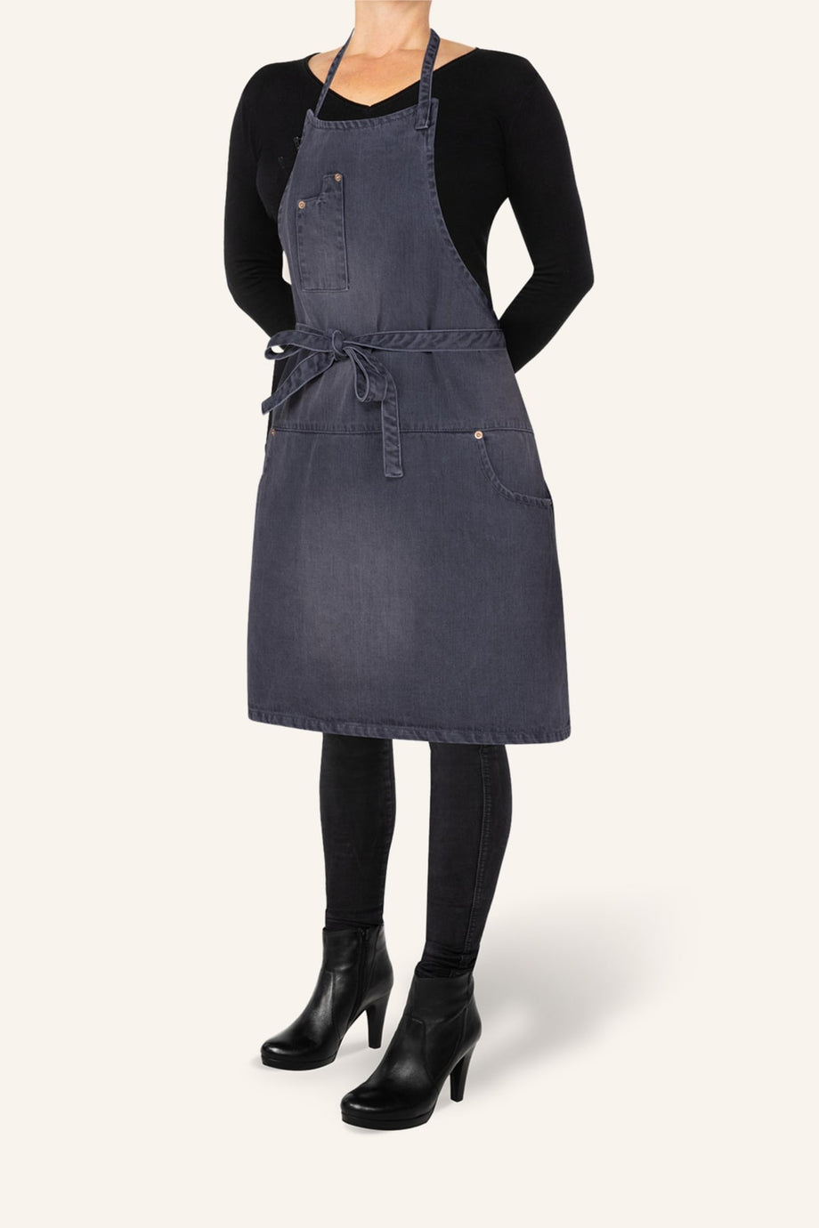 Slim Fit Denim Aşçı Önlüğü , 100% Pamuk, Ayarlanabilir, 63×73 cm