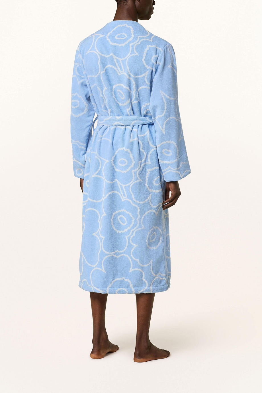 PIIRTO UNIKKO Unisex Bornoz | Frotte, Çiçek Desenli, 100% Pamuk, 128 cm