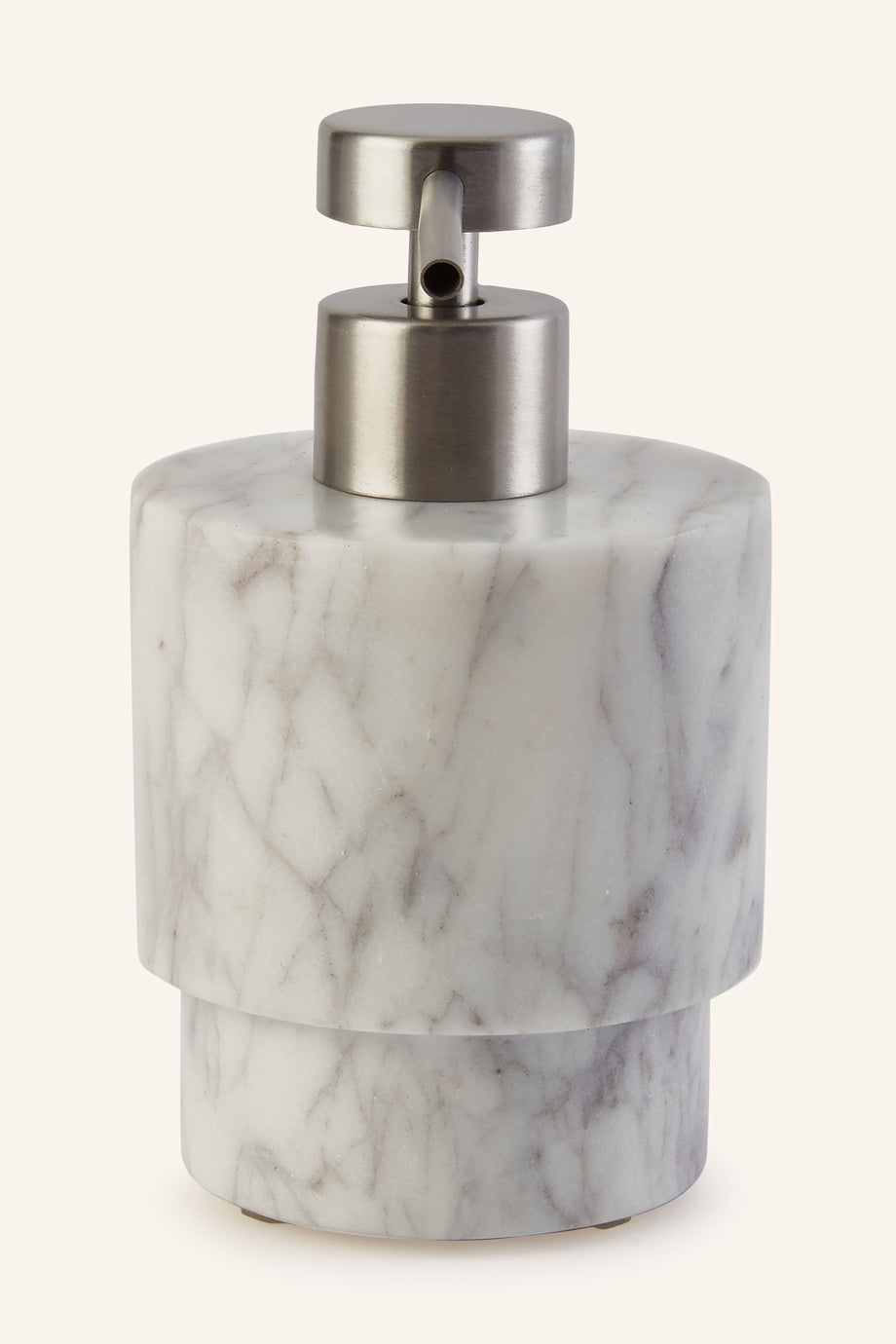 PORTO Sıvı Sabunluk 14 cm, Doğal Taş, Metal Pompalı, El Yapımı