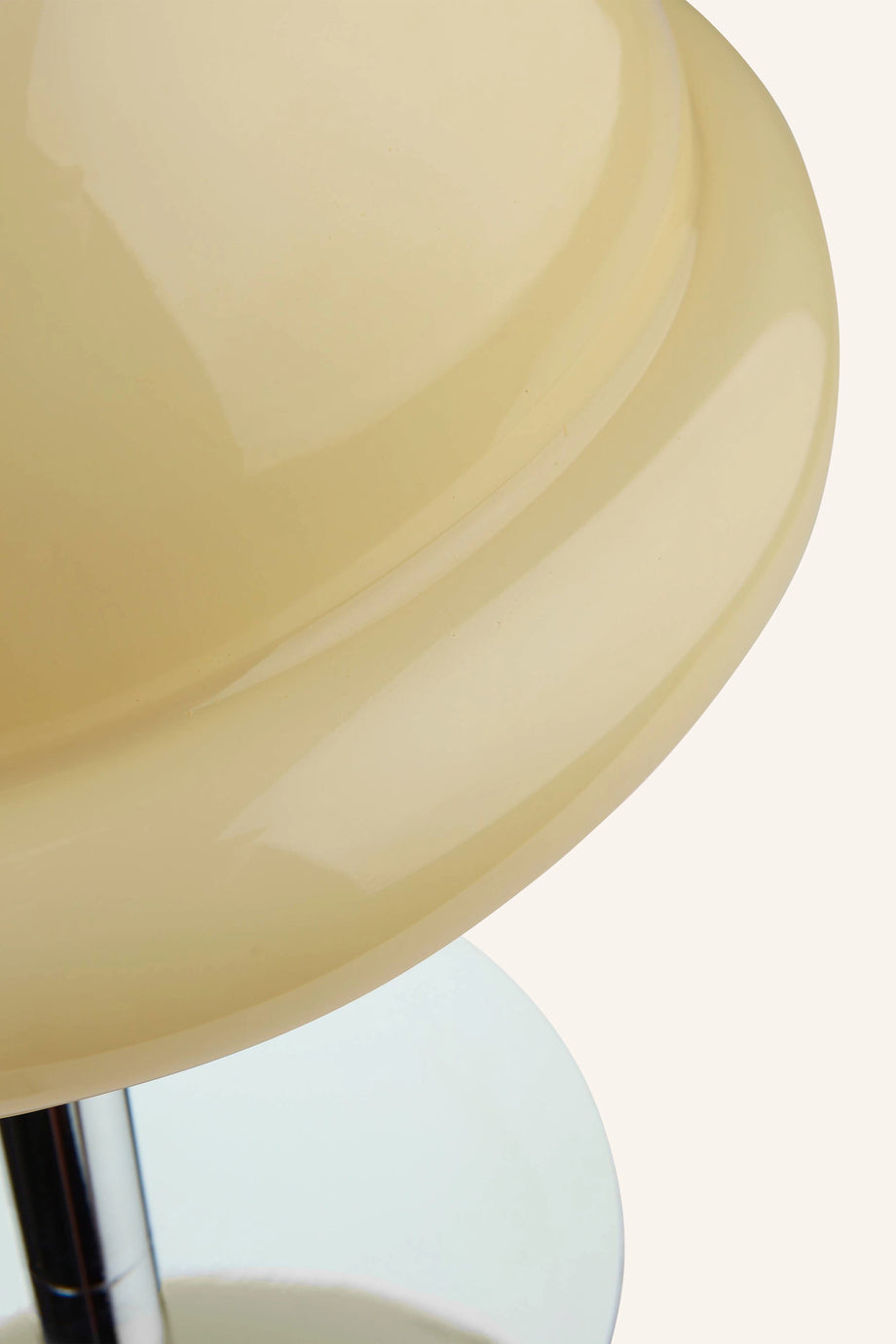 Masa Lambası 26 cm, Cam & Kromaj Demir, 40W, Mantar Şapka Tasarım