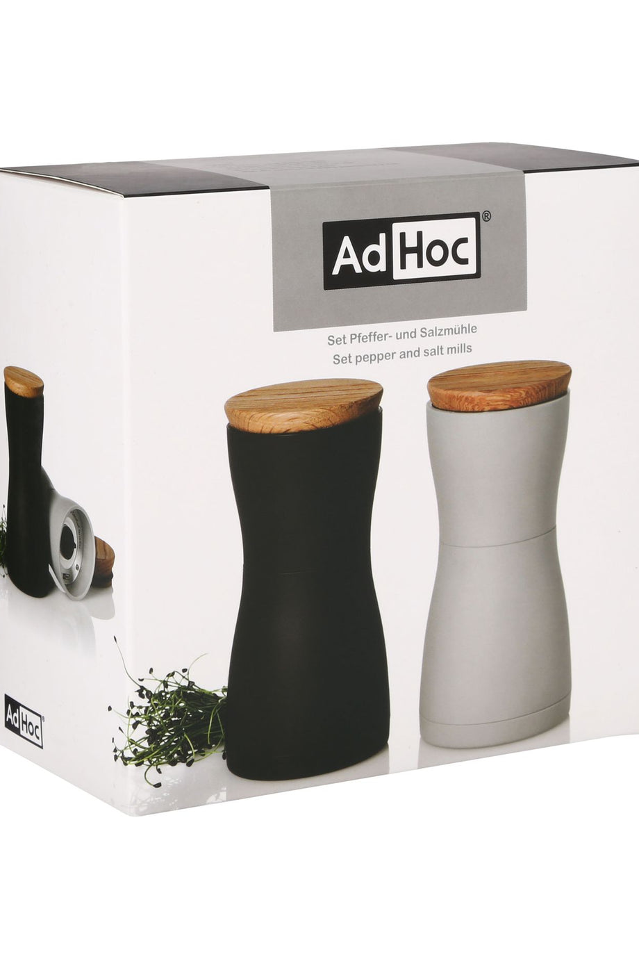 Twin Pfeffer ve Tuz Değirmeni Seti 13,3 cm, Keramik Öğütme ve Aromalı Kapak