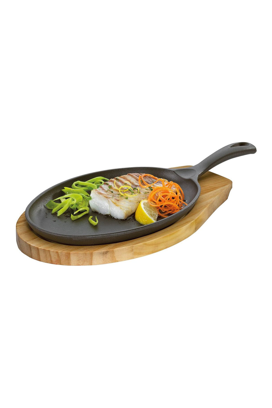 BBQ Oval Servis Tavası, Ahşap Tepsili, 39,5x19,5x5 cm, Isı Tutucu