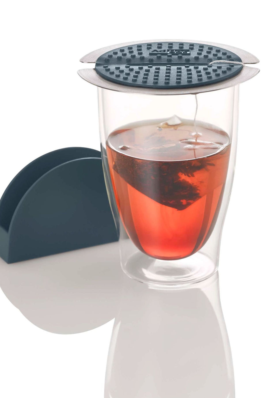 SQUEETA Çay Poşeti Presi, Paslanmaz Çelik & Gri, 11 cm