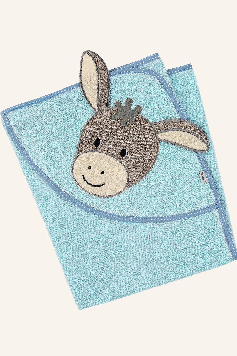 Emmi Kapüşonlu Banyo Havlusu 80x80 cm, Yumuşak Frottee, Eşek Motifli