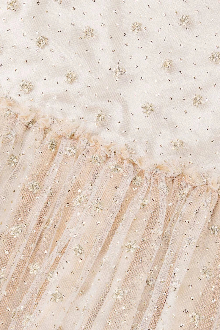 Junya Kız Çocuk Tül Elbise, Altın İşlemeli Lüks Tasarım