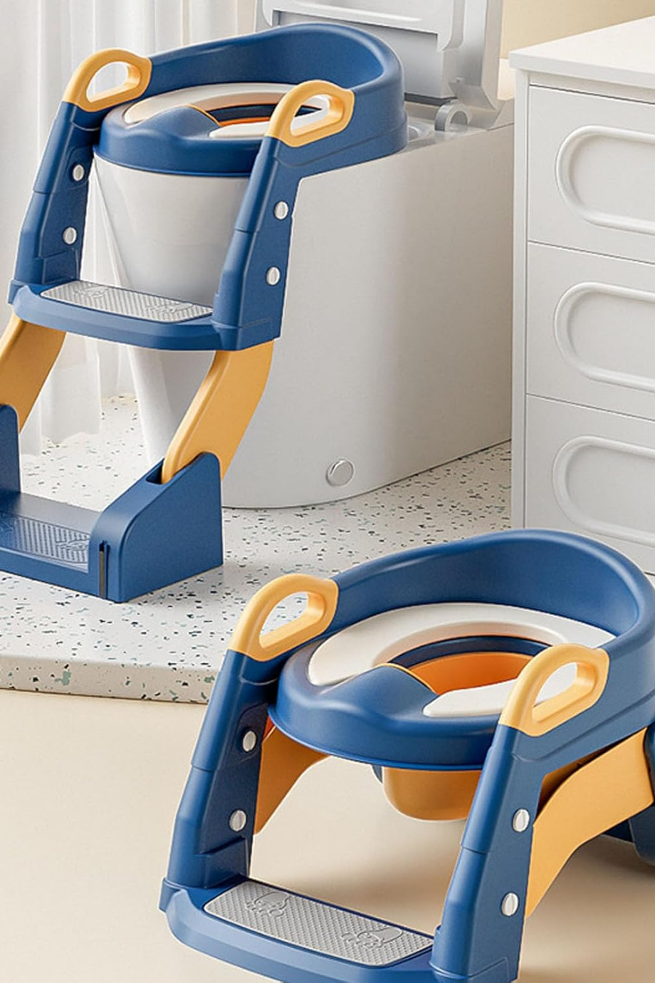 Kaymaz Merdiven ve Pedli 3’ü 1 Arada Tuvalet Eğitimi Koltuğu, Katlanabilir & Taşınabilir