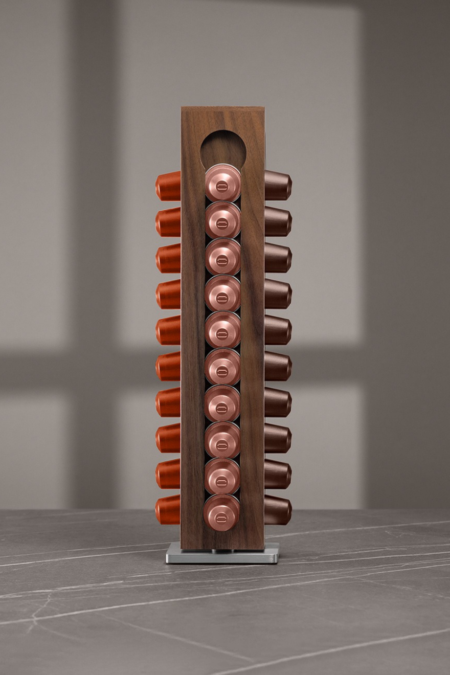 Kahve Kapsül Tutucu HC 503, 40 Kapsül Kapasiteli, Döner & Şık Tasarım