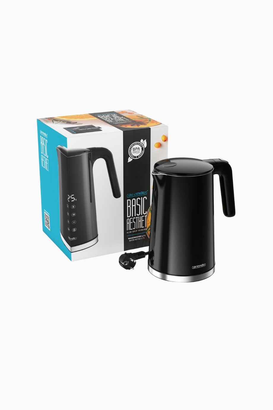 Dijital Su Isıtıcı, 1,7 L, Paslanmaz Çelik, Sıcaklık Ayarlı, 2200 W, Cool Touch