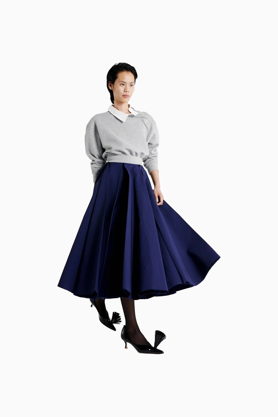 Kadın Lacivert Pileli Etek