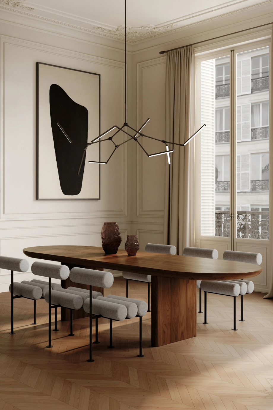 Stick Chandelier Brushed LED, Ayarlanabilir Dekoratif Tasarım Avize