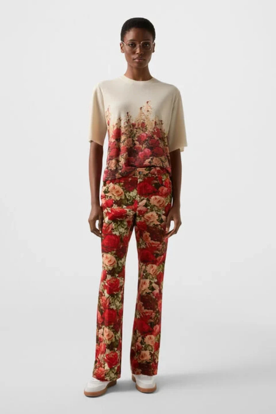 Jody Çiçek Desenli Flared Fit Kadın Jean