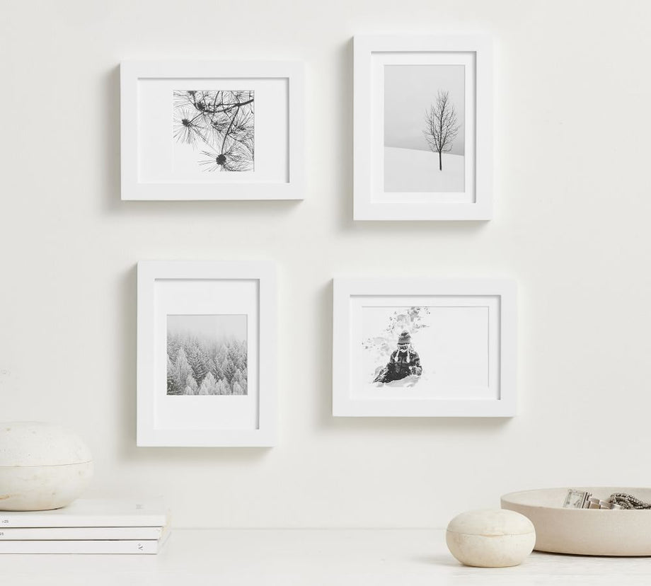 Çok Matlı Ahşap Galeri Masaüstü Çerçevesi, Beyaz, 6x20