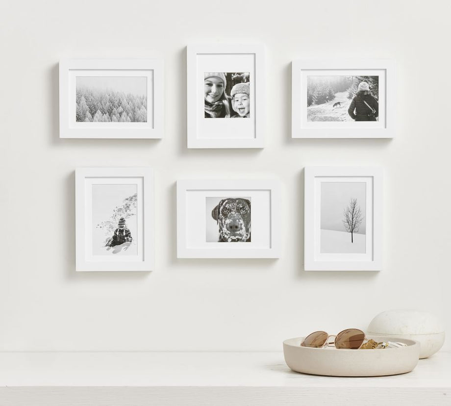 Çok Matlı Ahşap Galeri Masaüstü Çerçevesi, Beyaz, 9x28