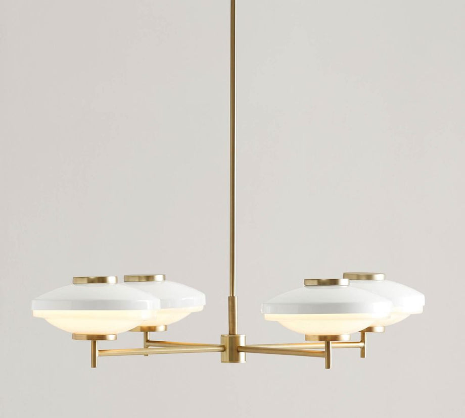 Hampshire Camı 4-Işık Avize, İtalyan Orta Yüzyıl Tasarımı