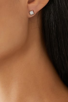 Değerli Chatelaine™ Küpe - 18K Beyaz Altın
