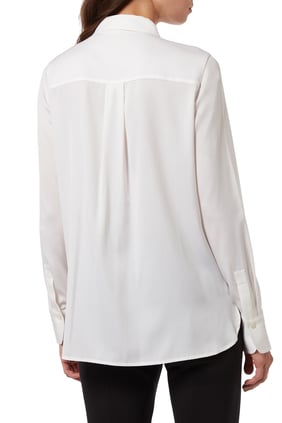 Slim-Fit İpek Bluz - Off-White