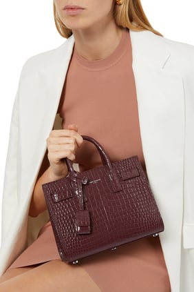 Klasik Crocodile Desenli Deri Sac de Jour Nano