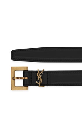 Saint Laurent Cassandre İnce Kemer - Siyah