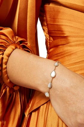 Serpent Bohème 18K Sarı Altın 5 Motif İnci ve Elmas Bilezik