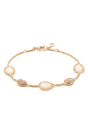 Serpent Bohème 18K Sarı Altın 5 Motif İnci ve Elmas Bilezik