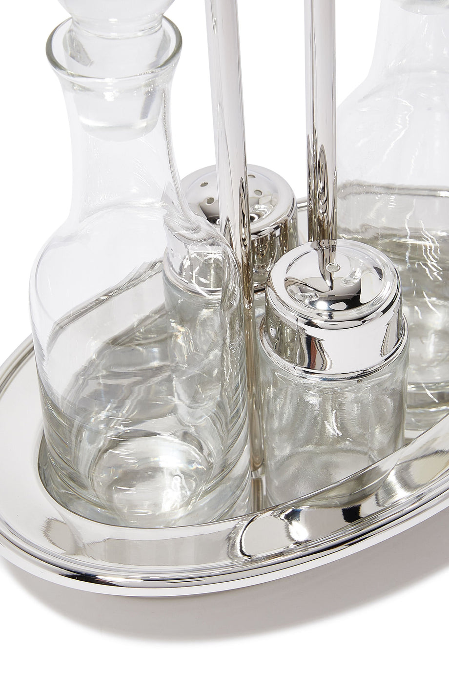 Cruet Gümüş ve Cam Seti, İtalyan El İşçiliği