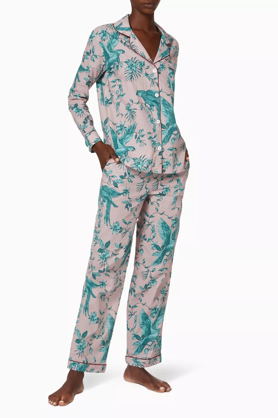 The Wild Ones Kadın Lüks Pamuklu Pijama Takımı Bromley Parrot Desenli