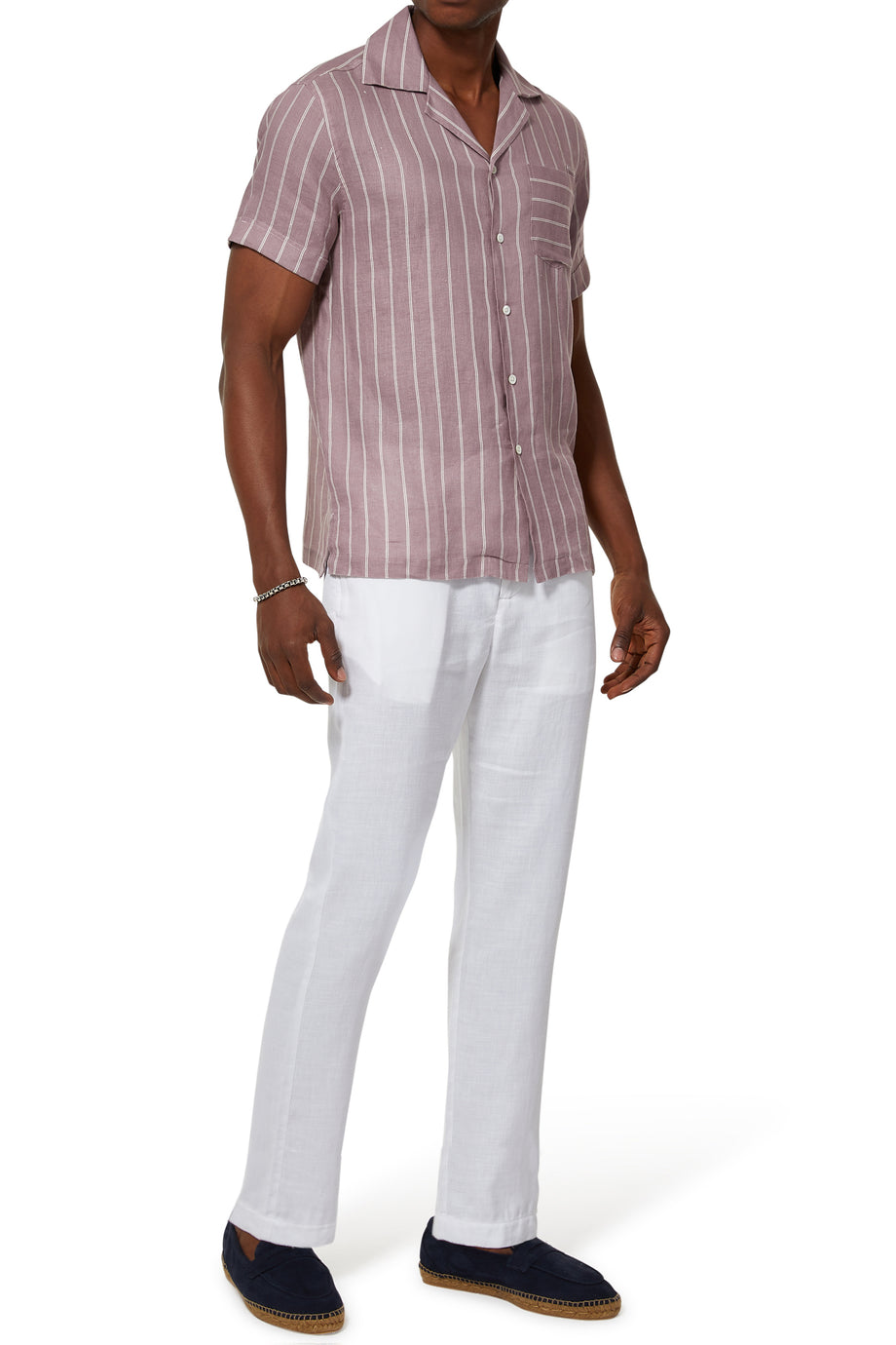 Yazlık Keten Chino Pantolon - Beyaz