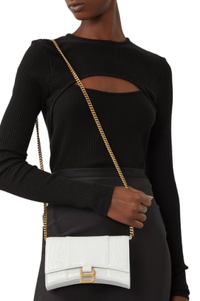 Balenciaga Saat Camı Cüzdan Zincir Çantası