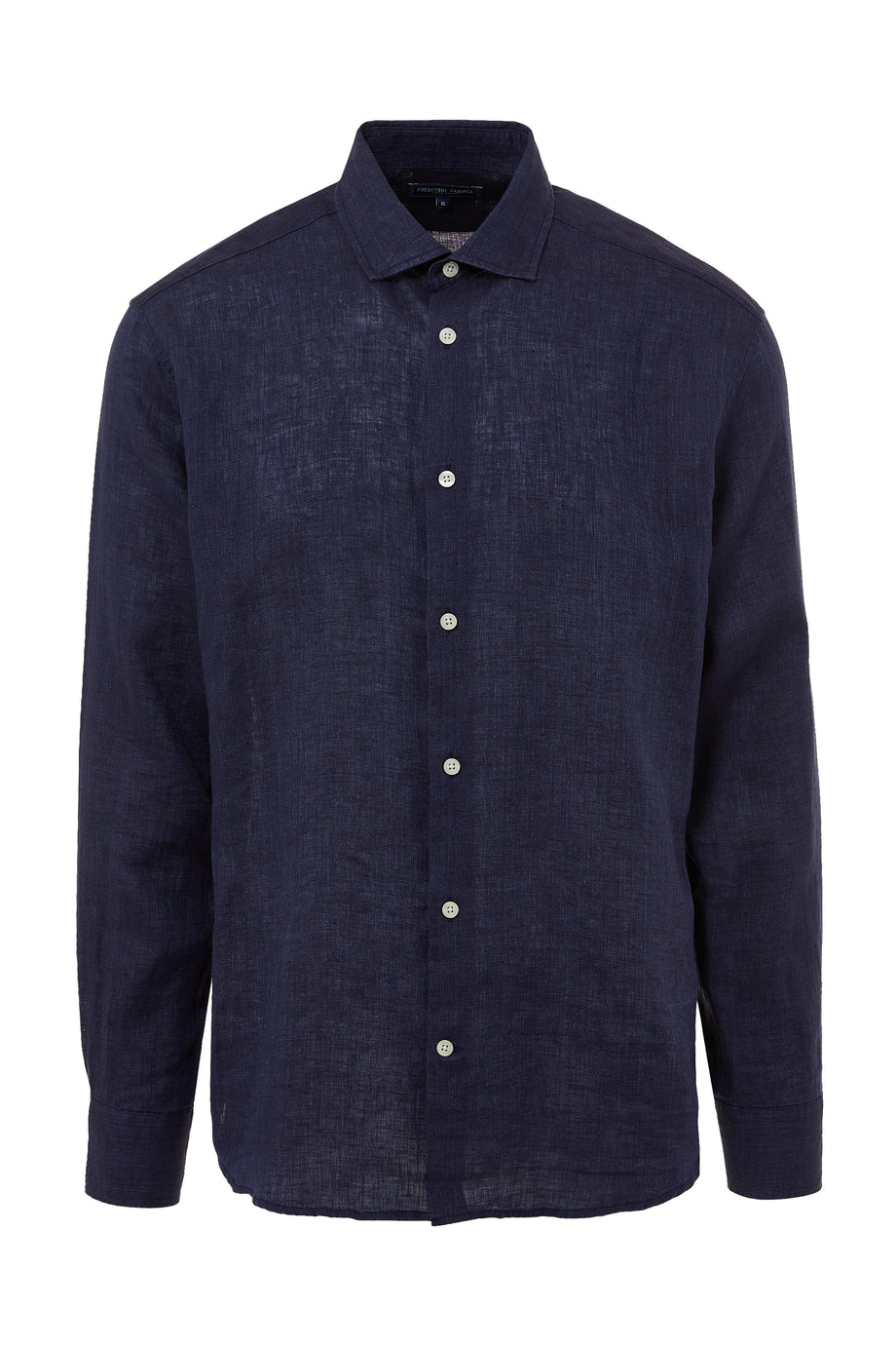 Linen Uzun Kol Gömlek - Koyu Mavi