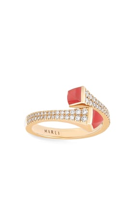 Cleo Pembe Mercan & Rose Gold Yüzük