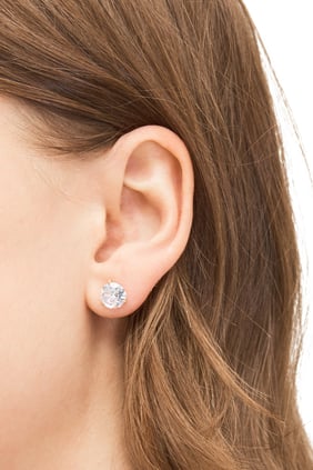 Kate Spade Trio Prong Küpe - Şeffaf/Altın