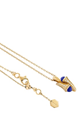 Cleo Elmas Huggie Kolye, 18k Sarı Altın ve Lapis Lazuli