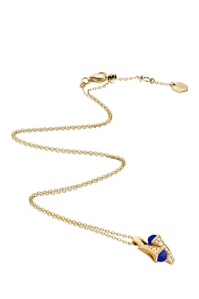 Cleo Elmas Huggie Kolye, 18k Sarı Altın ve Lapis Lazuli