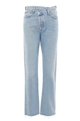 Çapraz Kemerli Düz Jean Pantolon