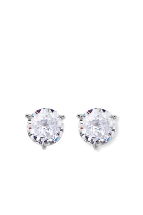 Trio Çivili Küpe - Şeffaf/Gümüş