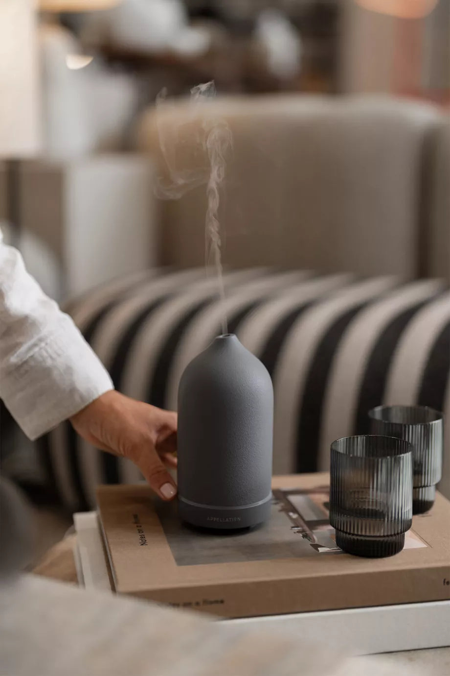 Kömür Taşı Esansiyel Yağ Difüzörü, Minimalist Tasarım