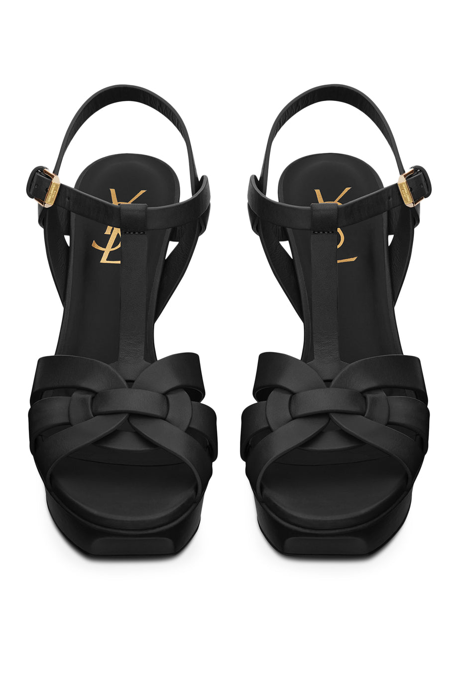Saint Laurent Tribute 105 Deri Platform Sandalet - Siyah
