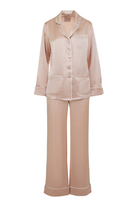 Pembe İpek Saten Pijama Takımı