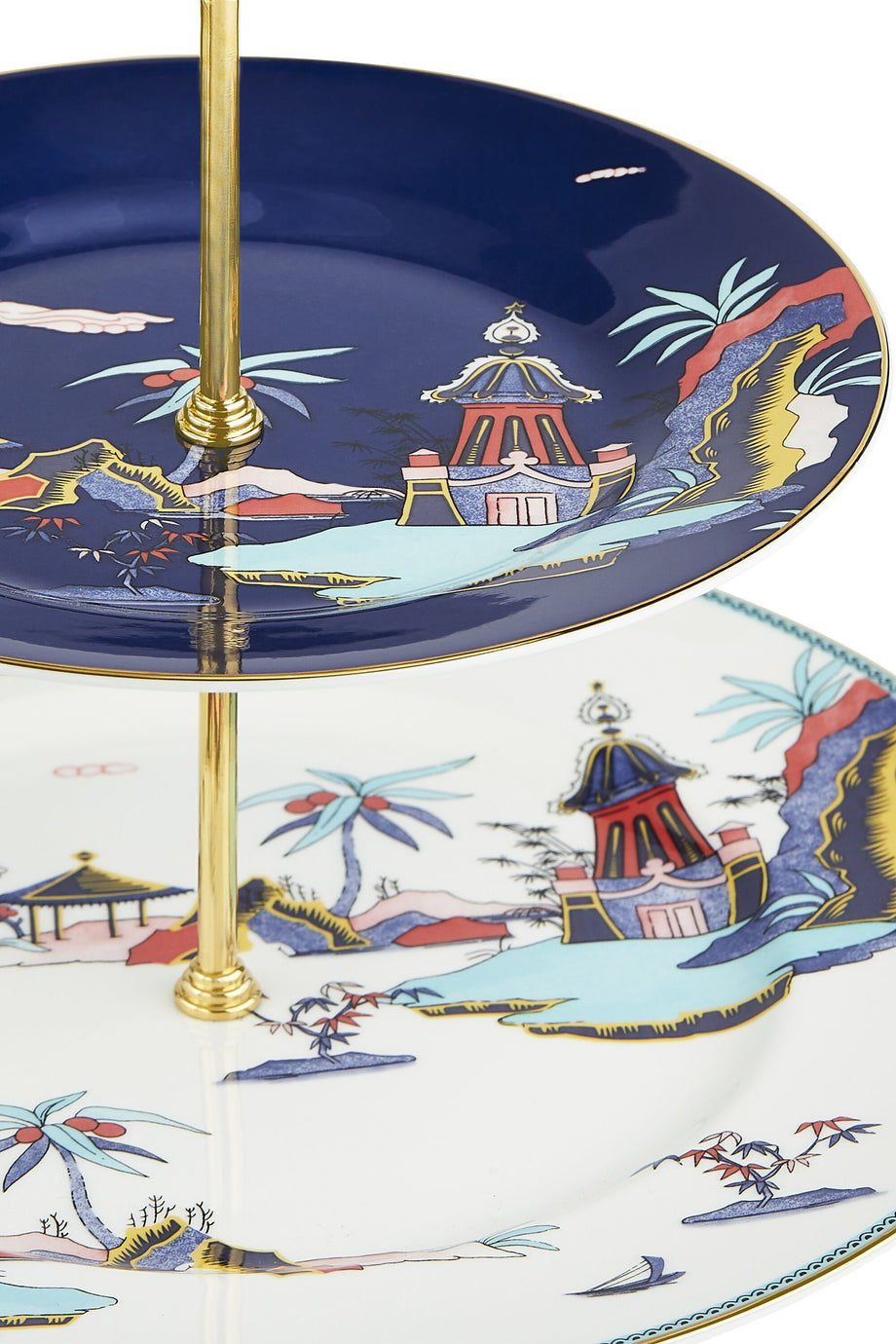 Wonderlust Blue Pagoda 2 Katlı Kek Standı