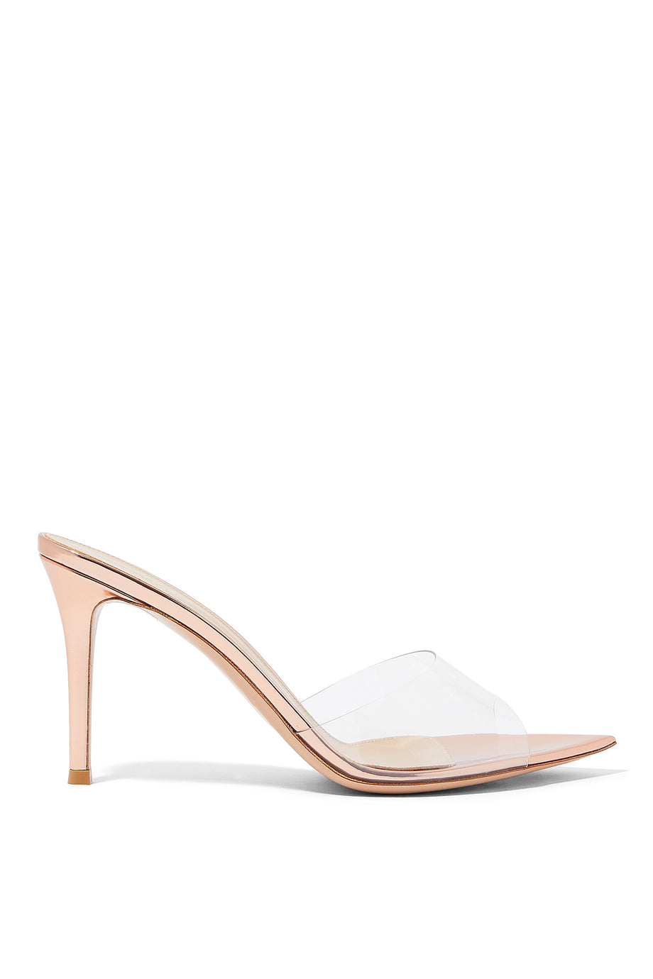 Elle 85 Pleskli & Metalik Deri Mules - Rose Gold