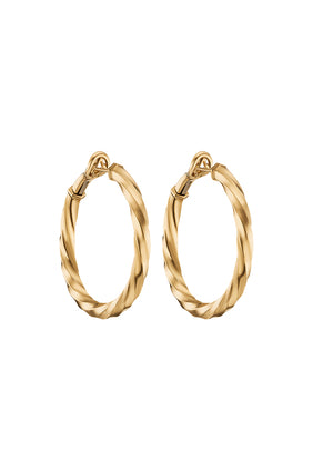 Cable Edge® Halka Küpeler, 18k Geri Dönüşümlü Sarı Altın
