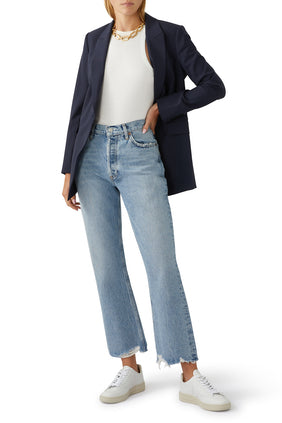 Etiennette Şık Yün Blazer - Lacivert