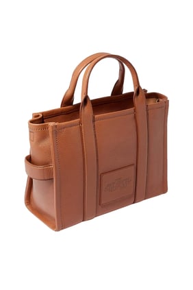 Kahverengi Deri Mini Tote Çanta