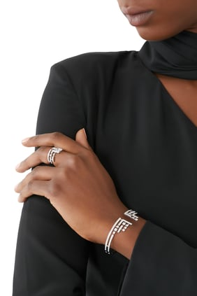 Avenues Taç Hinge Bilezik, 18K Beyaz Altın ve Pırlantalarla