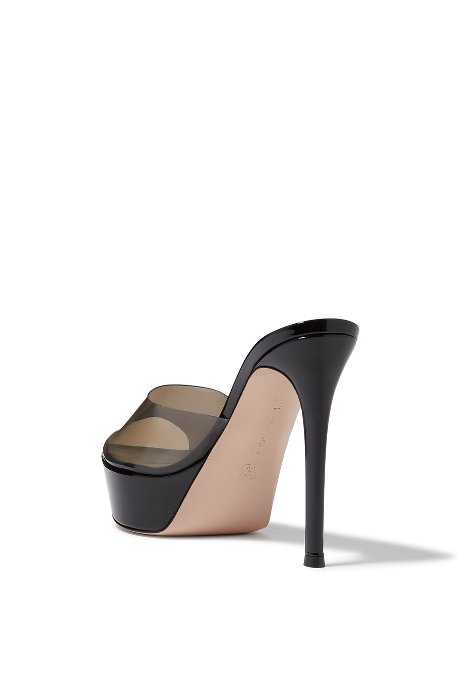 Betty 85mm Şeffaf Topuklu Mules - Siyah