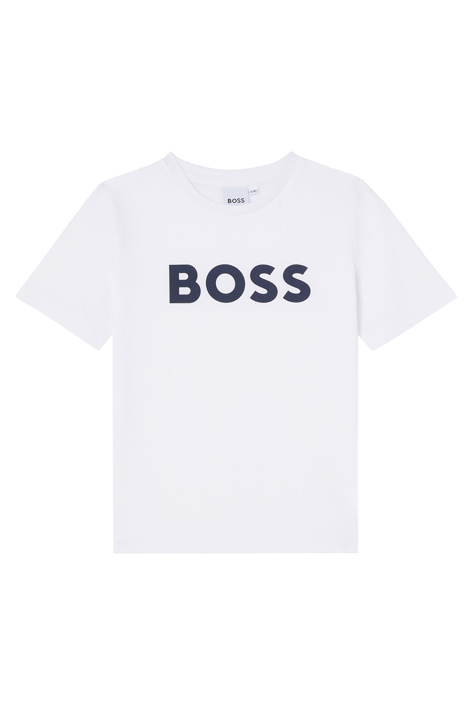 BOSS Logolu Klasik Pamuklu Tişört - Beyaz