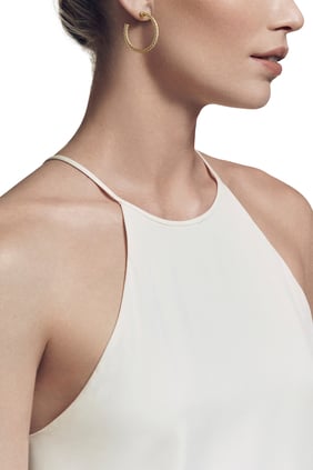 Cablespira Hoop Küpe, 18 Ayar Sarı Altın