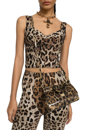 Küçük Sicilya Leopar Desenli El Çantası