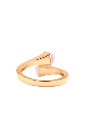 Cleo İnce Yüzük, 18k Rose Gold, Elmas ve Pembe Kuvarsit