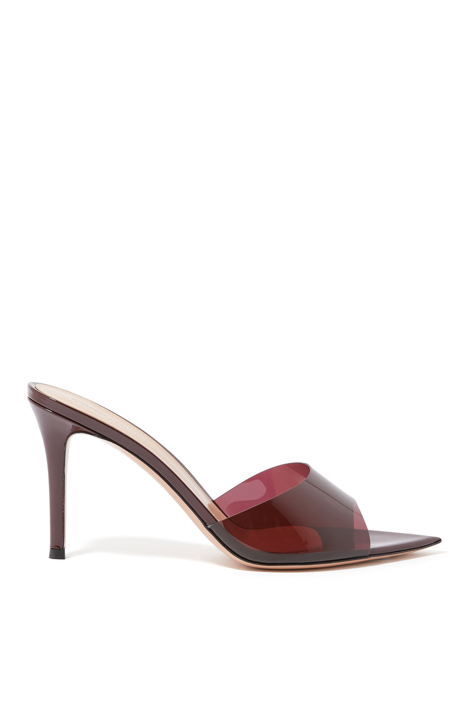 Gianvito Rossi Kırmızı Plexi ve Süet Mules